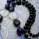 chunky semi-precious stone beads, long handmade necklace