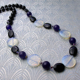 long handmade necklace, long semi-precious necklace