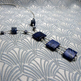 delicate necklace, delicate semi-precious bead necklace, dainty blue semi-precious stone necklace