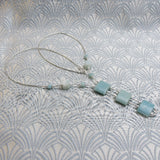 blue semi-precious stone and sterling silver