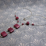sterling silver pink semi-precious stone necklace