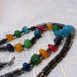 long handmade semi-precious necklace