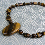 tigers eye necklace, short semi-precious necklace, semi-precious stone necklace handmade tigers eye