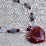 semi-precious stone pendant necklace, gemstone pendant necklace CC38