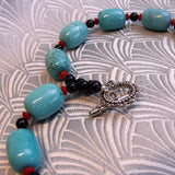 chunky blue semi-precious necklace uk