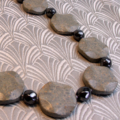 handmade chunky necklace, chunky semi-precious bead necklace CC46