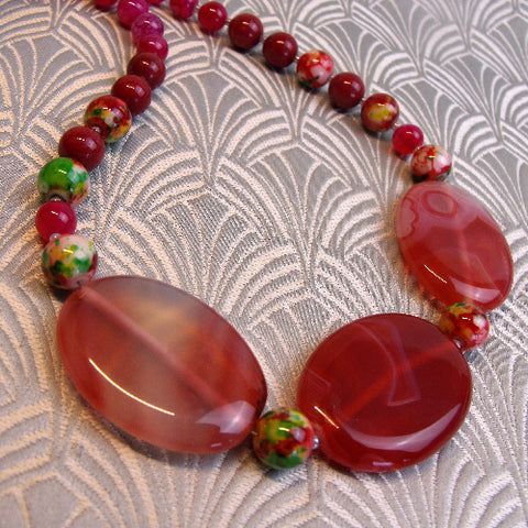 handmade chunky necklace, chunky semi-precious bead necklace CC47