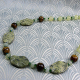 semi-precious bead necklace handmade jade, jade semi-precious stone necklace handmade uk