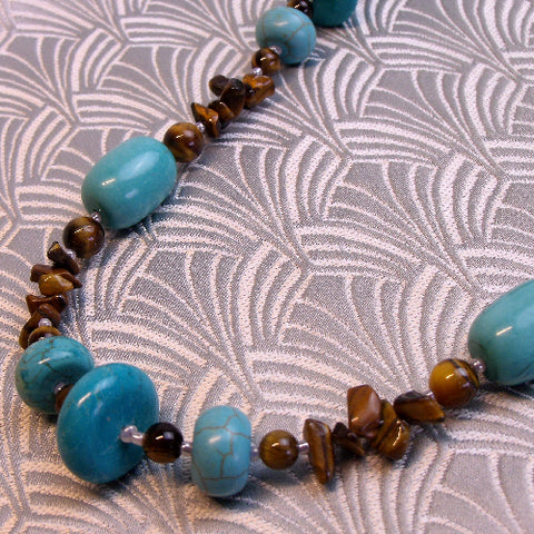 handmade chunky necklace, chunky semi-precious bead necklace CC48