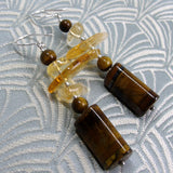 long drop tigers eye earrings uk