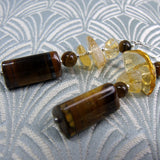 tigers eye gemstone earrings long