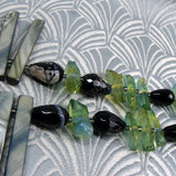 black gemstone beads