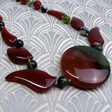 short chunky necklace, handmade chunky semi-precious gemstone necklace, gemstone bead necklace