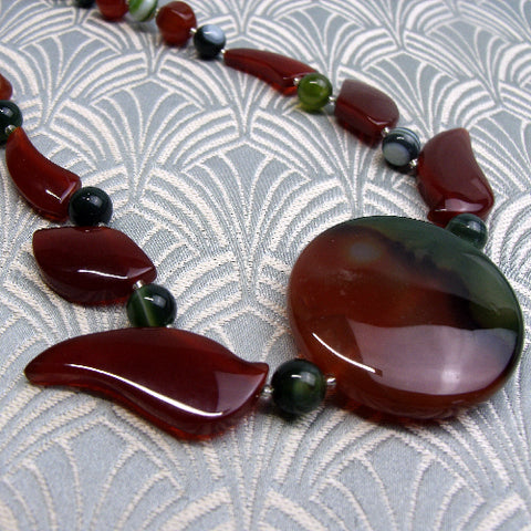 handmade chunky necklace, chunky semi-precious bead necklace CC53