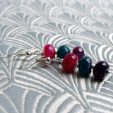 beaded semi-precious earrings, handmade semi-precious bead earrings CC52