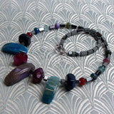 chunky semi-precious stone necklace handmade uk