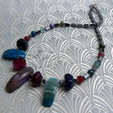 semi-precious stone chunky short necklace