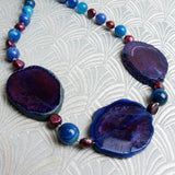 necklace handmade chunky semi-precious stone beads