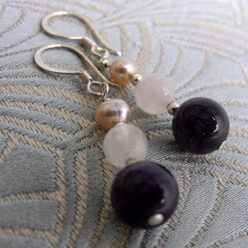 Silver earrings with on sale semi precious stones