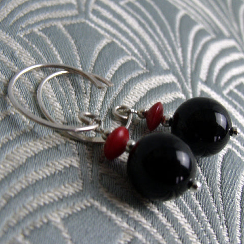 short semi-precious stone earrings, semi-precious bead earrings CC60