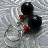 black onyx short drop earring design