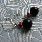 short semi-precious stone earrings, semi-precious bead earrings, short drop handmade earrings CC60