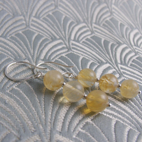 beaded semi-precious earrings, semi-precious stone bead earrings CC67