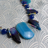 chunky handmade blue necklace