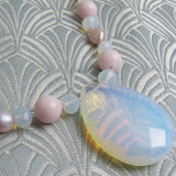 handmade semi-precious stone necklace, semi-precious pendant necklace, handmade gemstone pendant necklace