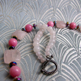 handmade rose quartz necklace