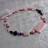 pink rose quartz necklace uk