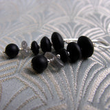 handmade grey black drop earrings uk