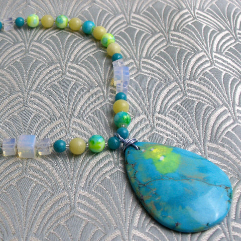 handmade semi-precious stone pendant necklace CC71