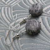 short drop earrings, small drop earrings handmade jasper