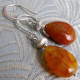 jasper beaded semi-precious earrings uk, semi-precious stone bead earrings uk
