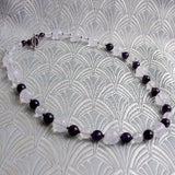 short amethyst necklace, short semi-precious bead necklace handmade amethyst