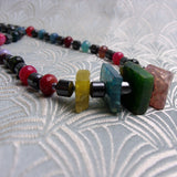 chunky agate short handmade necklace