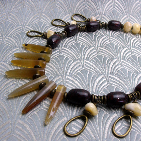 handmade chunky necklace, chunky semi-precious bead necklace DD1