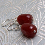 small drop semi-precious stone drop earrings
