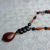 short semi-precious stone necklace, short semi-precious bead necklace