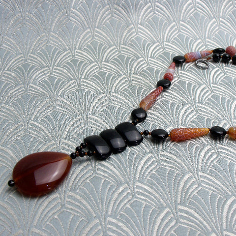 Short semi-precious stone necklace, short semi-precious necklace CC80