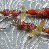 long handmade semi-precious gemstone drop earrings uk