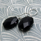 black semi-precious stone earrings