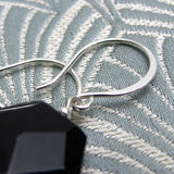 black semi-precious stone drop earrings