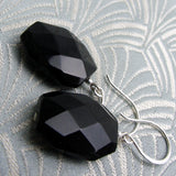 black handmade drop earring design