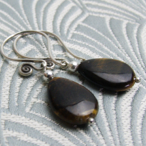 short semi-precious stone earrings, semi-precious bead earrings CC87