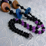 long handmade chunky semi-precious stone necklace