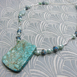 jasper semi-precious stone pendent necklace, jasper gemstone pendant necklace semi-precious stone necklace