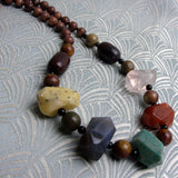 semi-precious stone chunky necklace handmade uk
