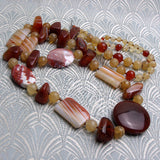 long semi-precious stone chunky handmade necklace
